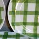 Five dessert plates Orchis-Moulin des Loups vintage checkered décor
