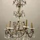 Lustre italien antique en cristal d’argent, années 1940