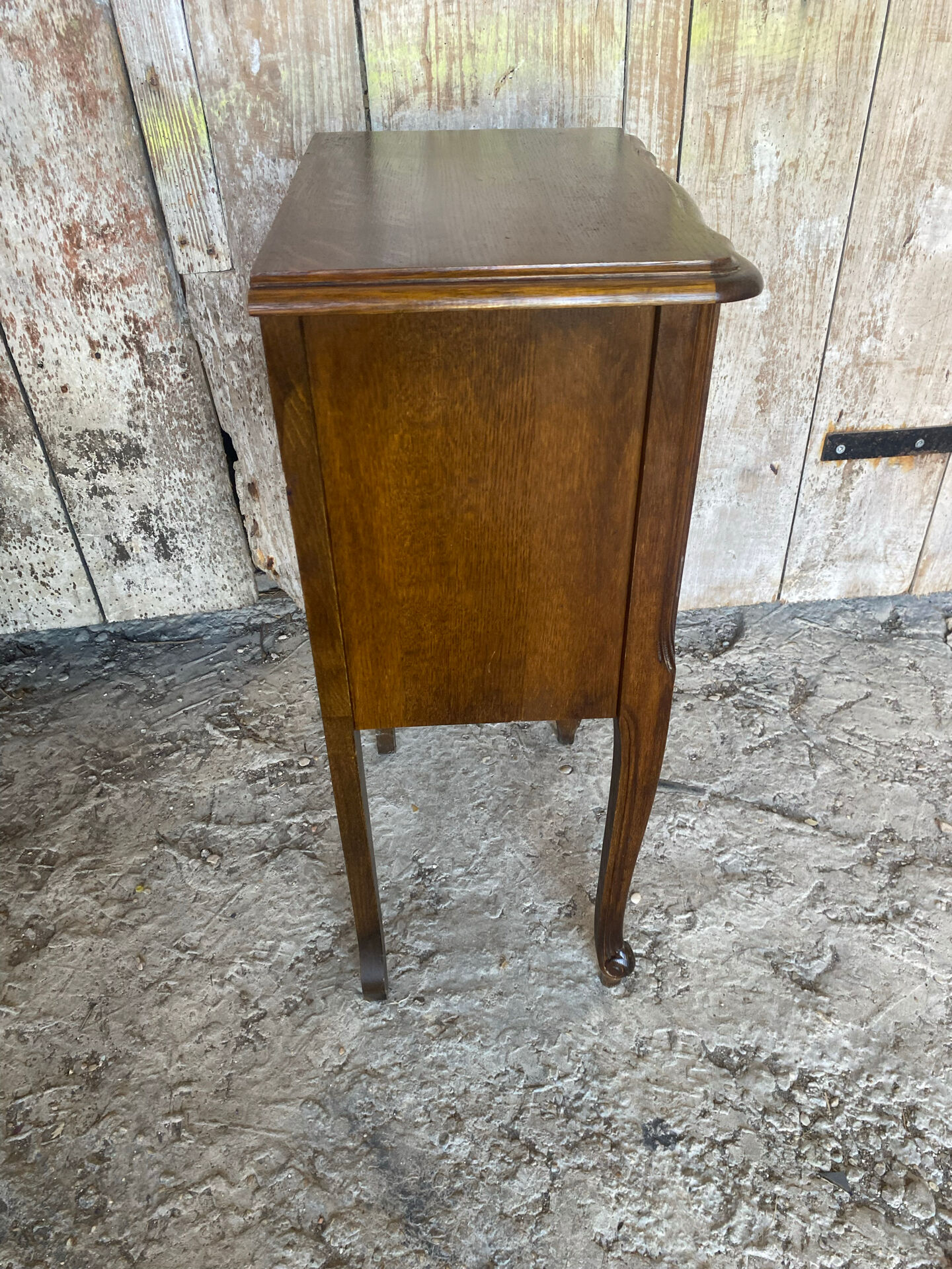Antique nightstand louis xv style wood drawer + vintage case