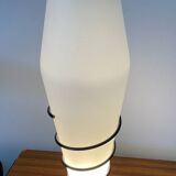 Lampe vintage en opaline et métal