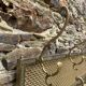 Gold metal mesh wall coat rack