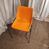 Orange plastic chair 1970
