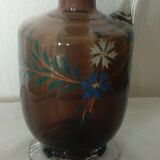 Carafe en verre émaillé fin 19eme