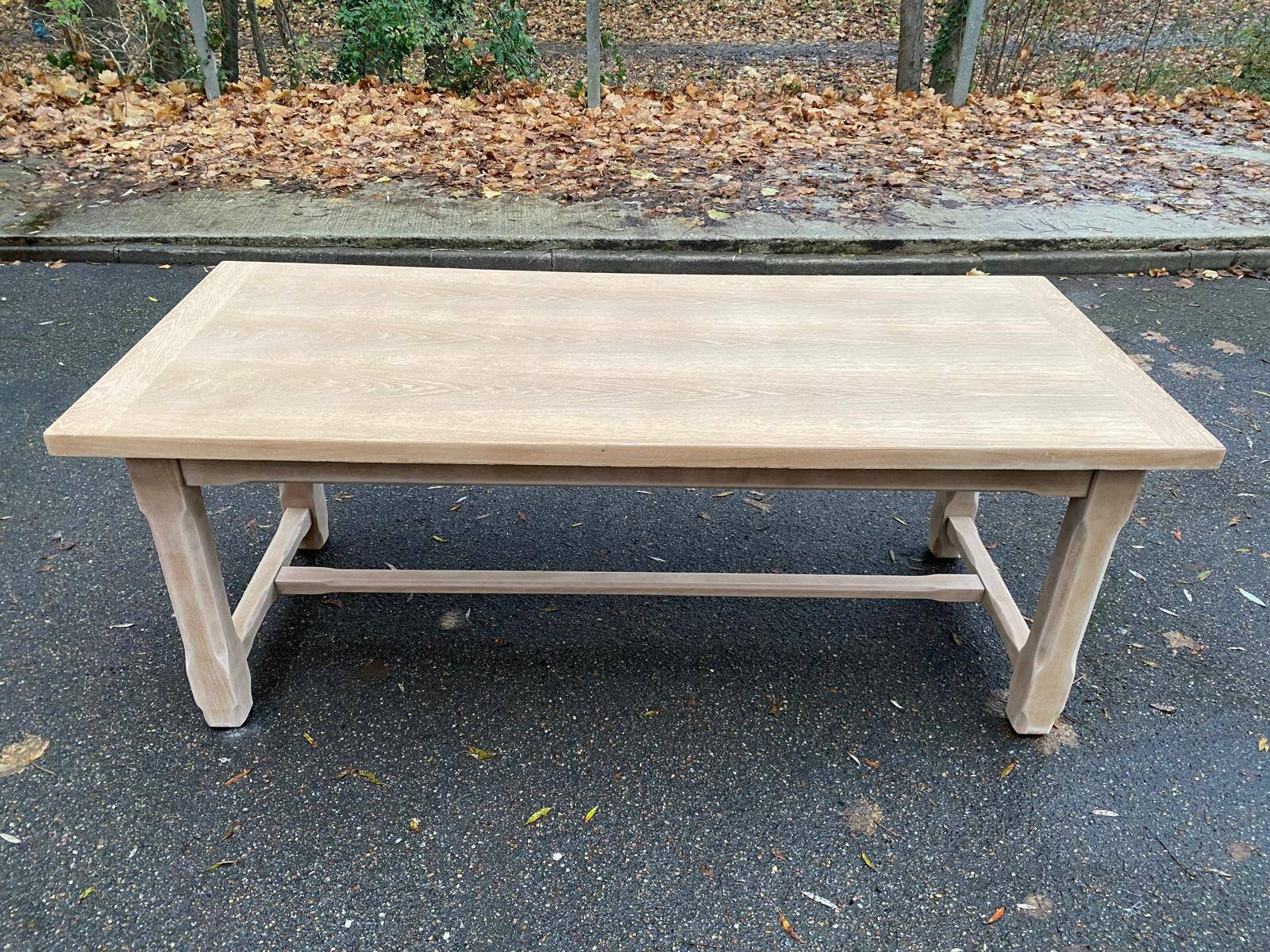 Extendable renovated 20th century oak farmhouse dining table, 200-280cm