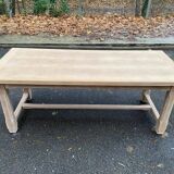 Extendable renovated 20th century oak farmhouse dining table, 200-280cm
