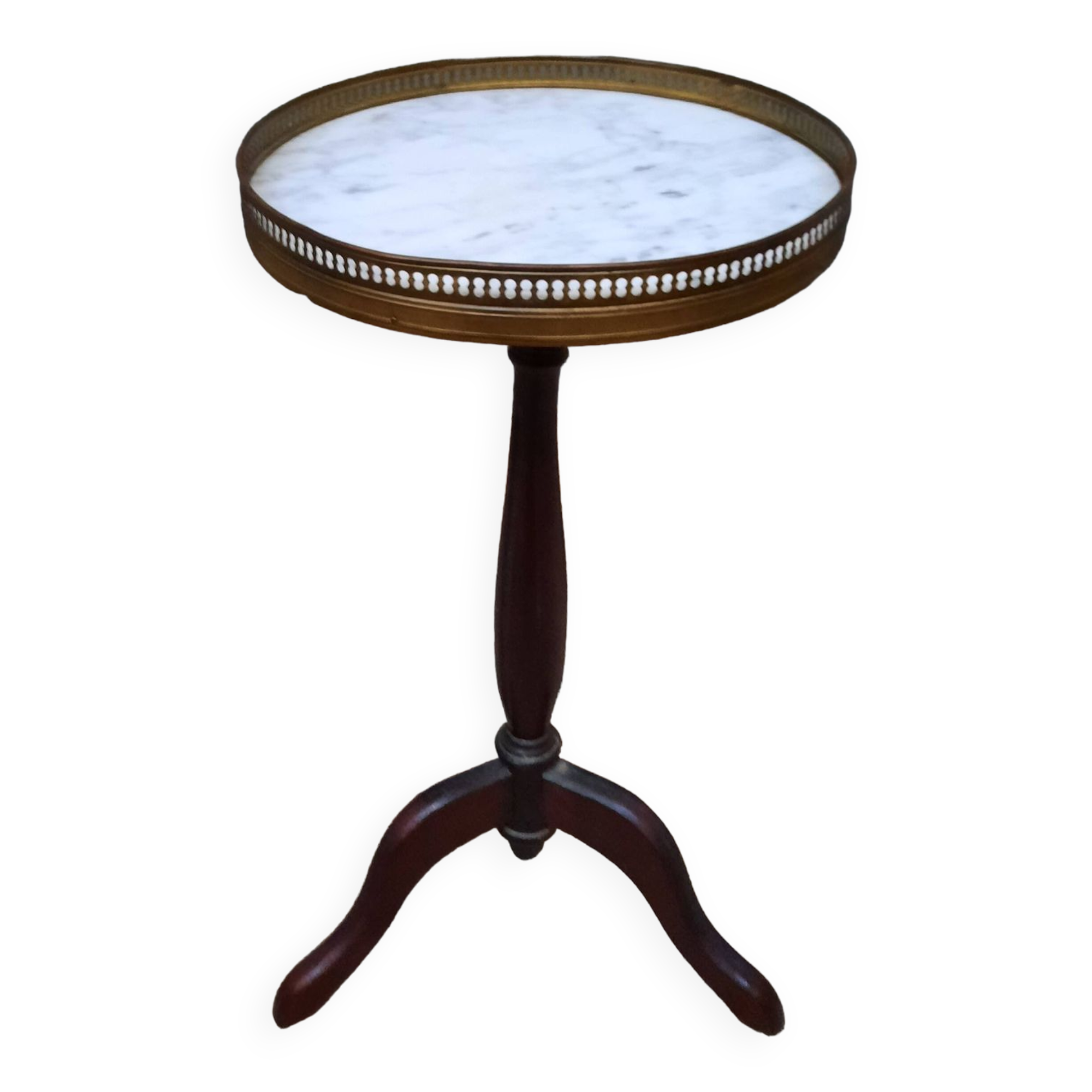 Small marble top pedestal table