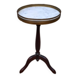 Small marble top pedestal table