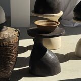 Sexy Neck - Solid wood (monoxyle) brown side table