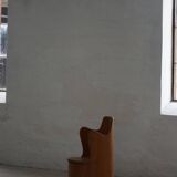 Modern Scandinavian style, Stump chair / "Kubstol" in pine, mid-20th century, 1950s.