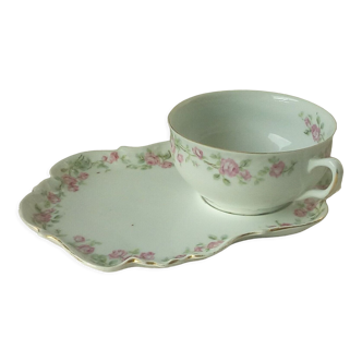 Lunch porcelain cup from limoges floral decor