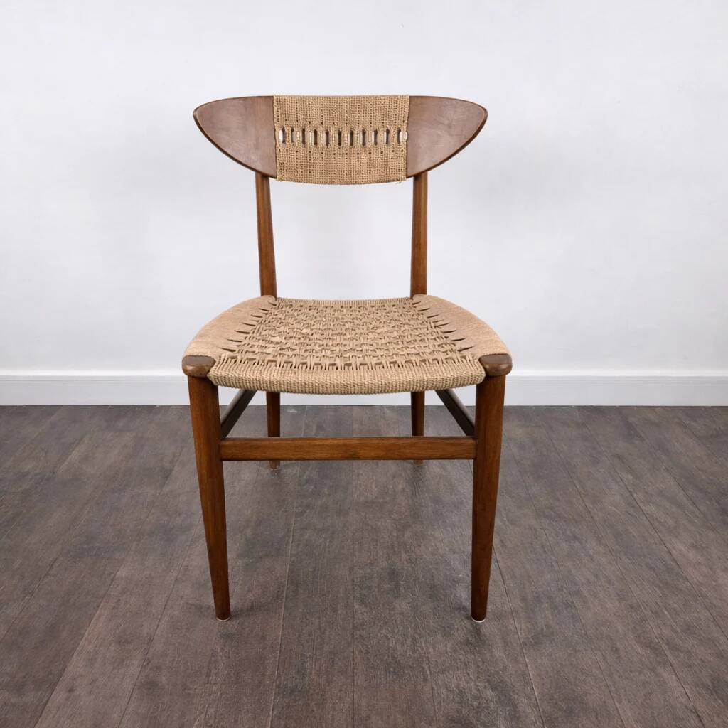 Chaise en teck et corde par Hans J. Wegner, Danemark, 1950
