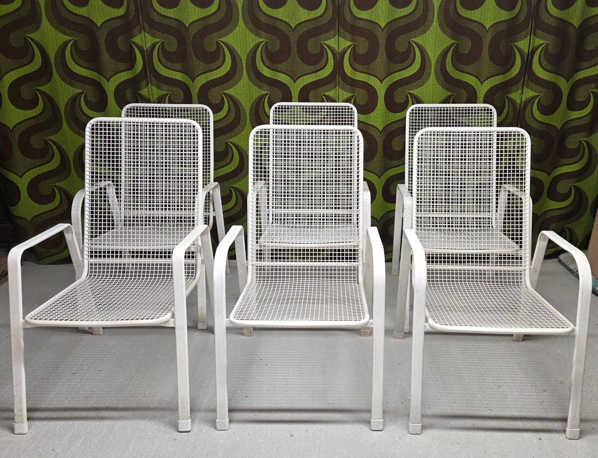 Lot of 6 vintage EMU 70" terrace armchairs.