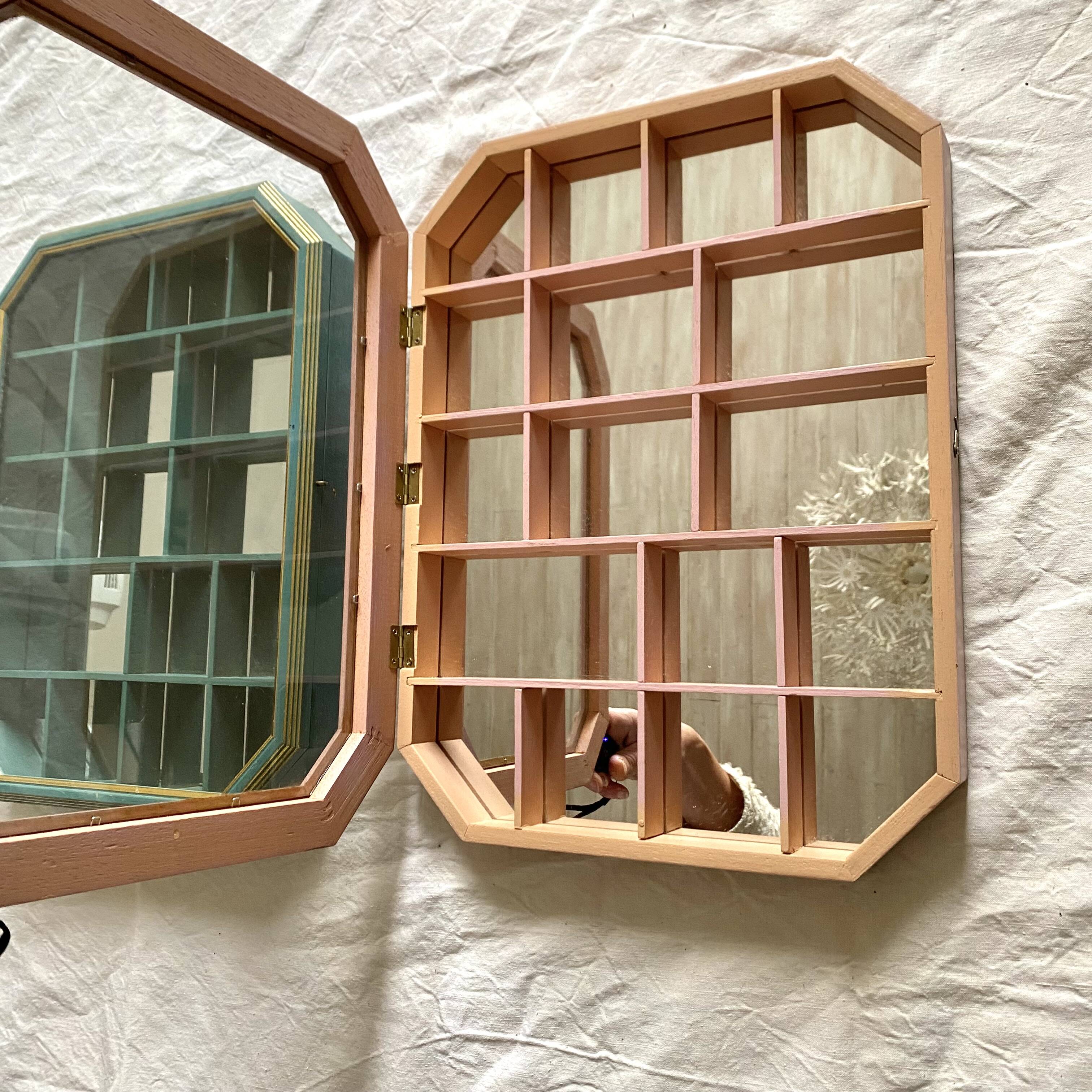 Vintage wall display cases