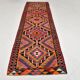 Red & Orange Oriental Kilim Runner Rug, 105x340Cm