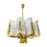 Lustre Carl Fagerlund par Orrefors avec Ten Barovier & Toso Murano 1960