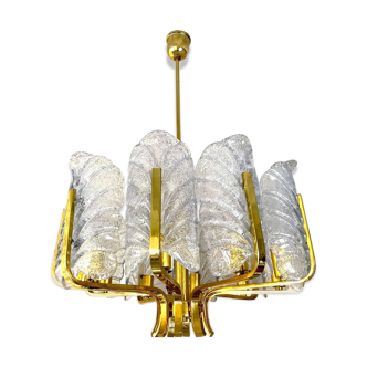 Lustre Carl Fagerlund par Orrefors avec Ten Barovier & Toso Murano 1960