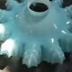 Lampshade suspension opaline lace soft blue toothed up/down 30/40'