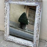 Carved wooden mirror