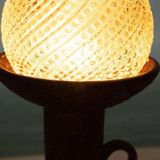 Vintage ceramic table lamp with a space age or bold look, fat lava ceramic from the 1960s.