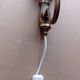 Vintage ball wall light - mid century style - bronze and frosted glass - excellent condition