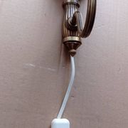 Vintage ball wall light - mid century style - bronze and frosted glass - excellent condition