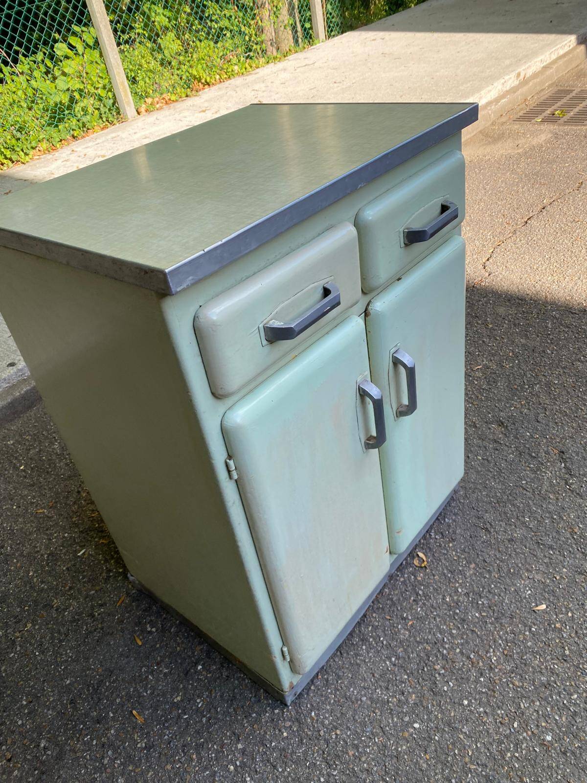Meuble de cuisine buffet vintage années vert d'eau esprit mado