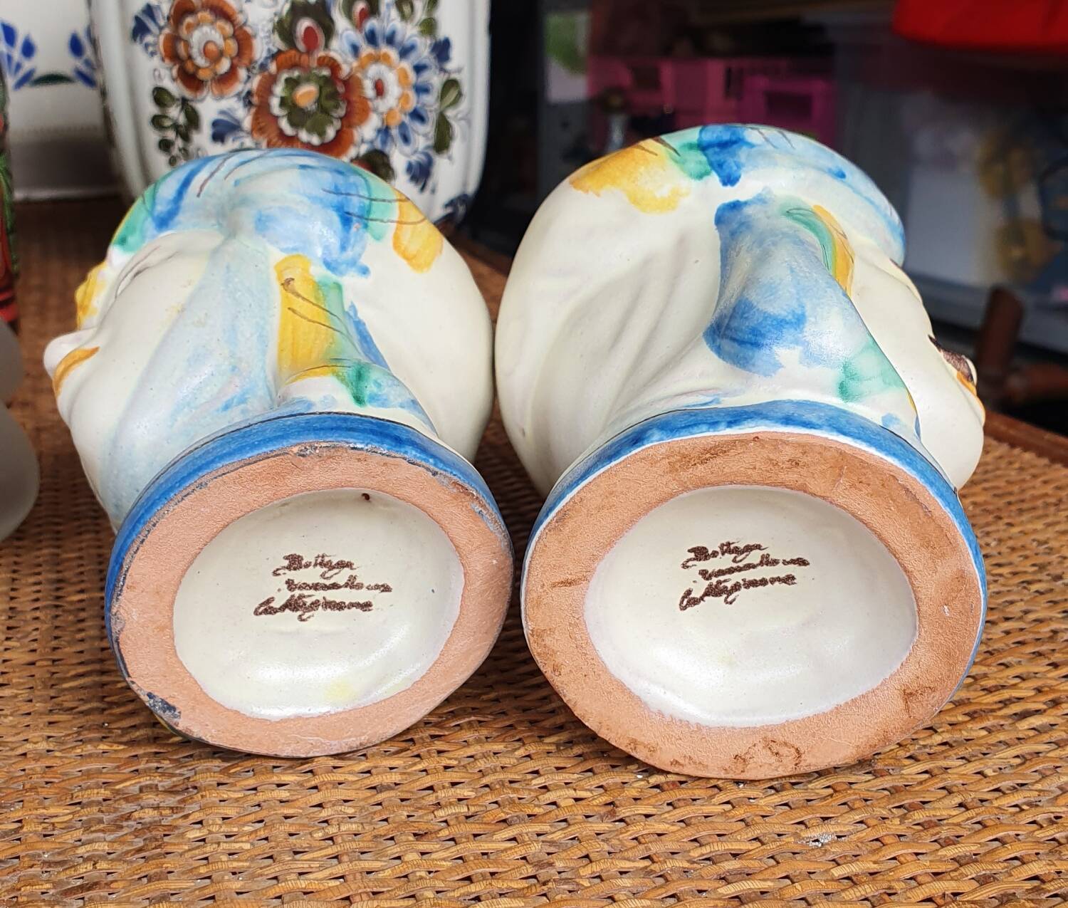 Pair of Moorish head vases