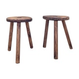 Paire de tabourets tripodes