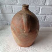 Old beige-brown stoneware jar France