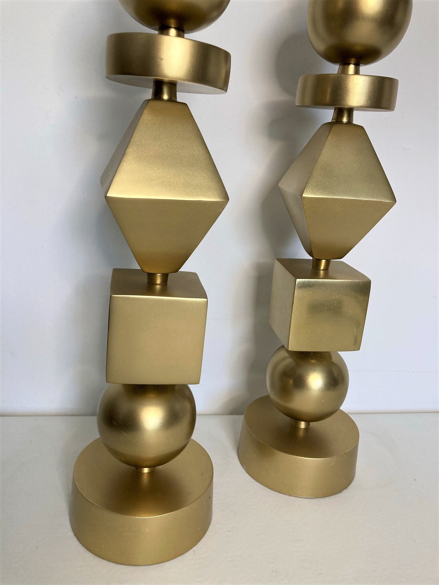 Design pair of torches geometric décor around 1970