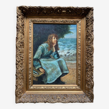 Tableau "Fille au bord de la mer".