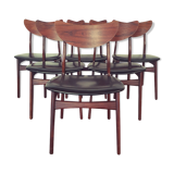 6 chairs in vintage Rio palissandre Denmark 1960 HP HANSEN MØBELINDUSTRI