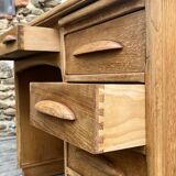 Antique light oak desk from the 1950s with 4 drawers