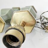 Two celadon-colored ceramic lamp bases