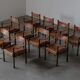 Large set of safari dining chairs - Germany 1960s