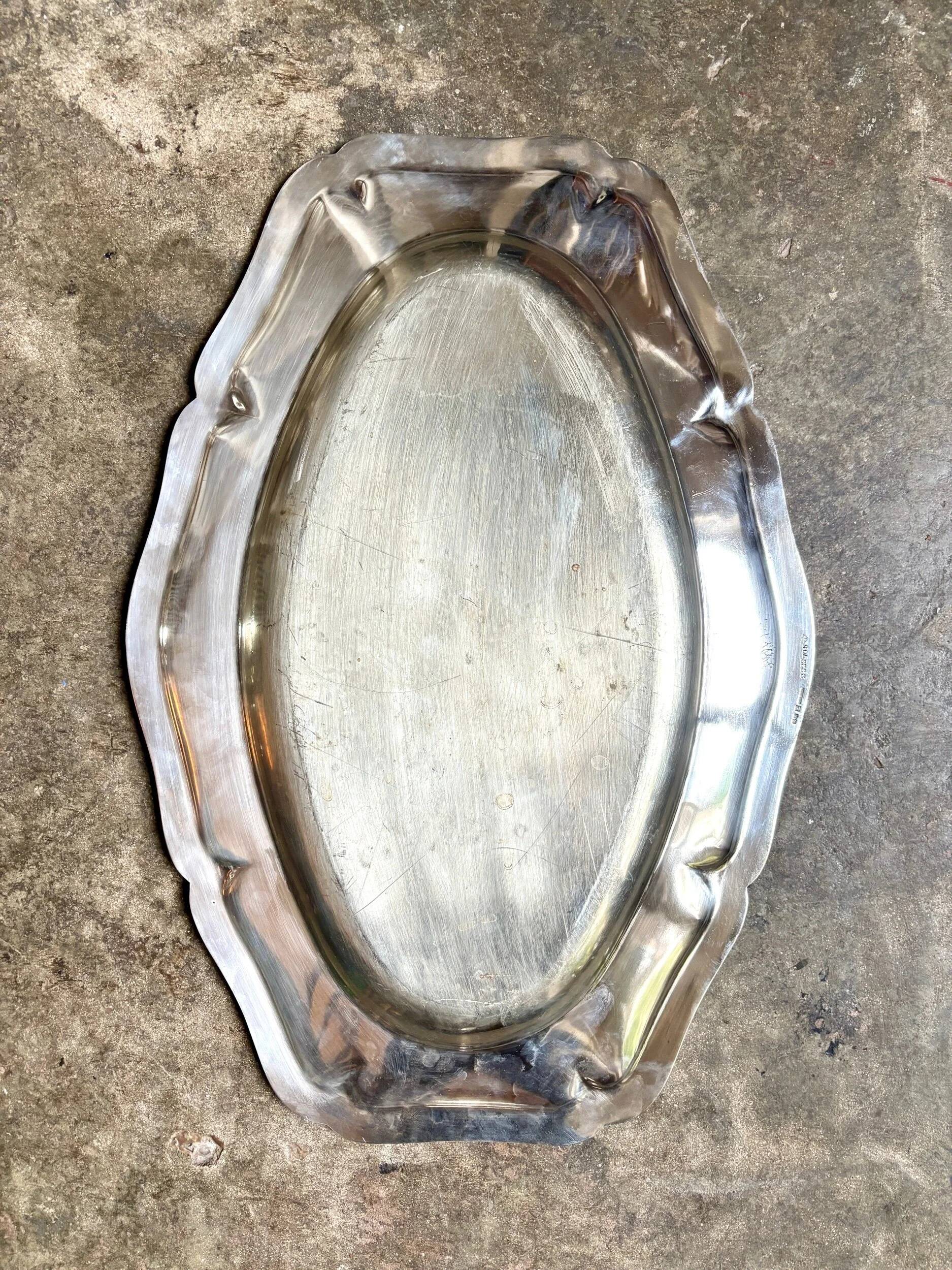 Christofle oval scalloped silver-plated platter no. 2