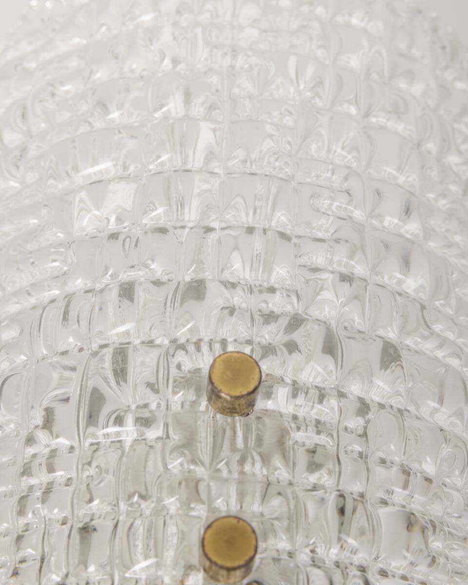 Pair of 1960s vintage wall lamps in crystal brass Italian design