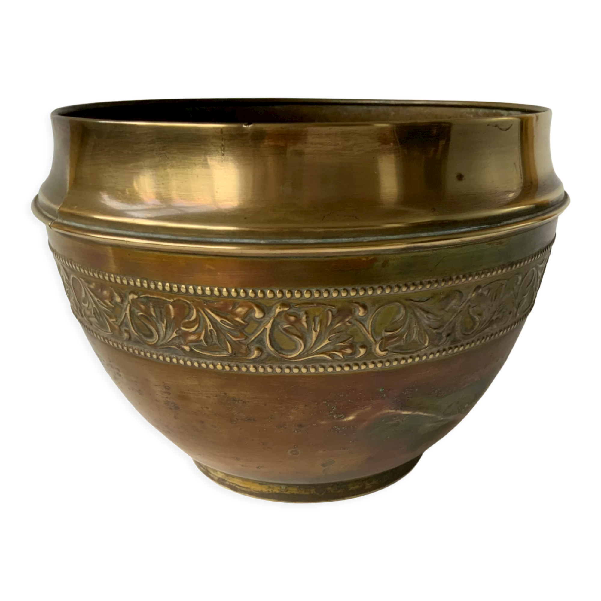 Cache pot en laiton vintage