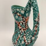 Vintage ceramic vase from vallauris, enamel "fat lava" 1960s