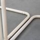 Lot de 4 chaises de salle à manger blanches au design vintage dans le style de Marcel Breuer avec assise en osier