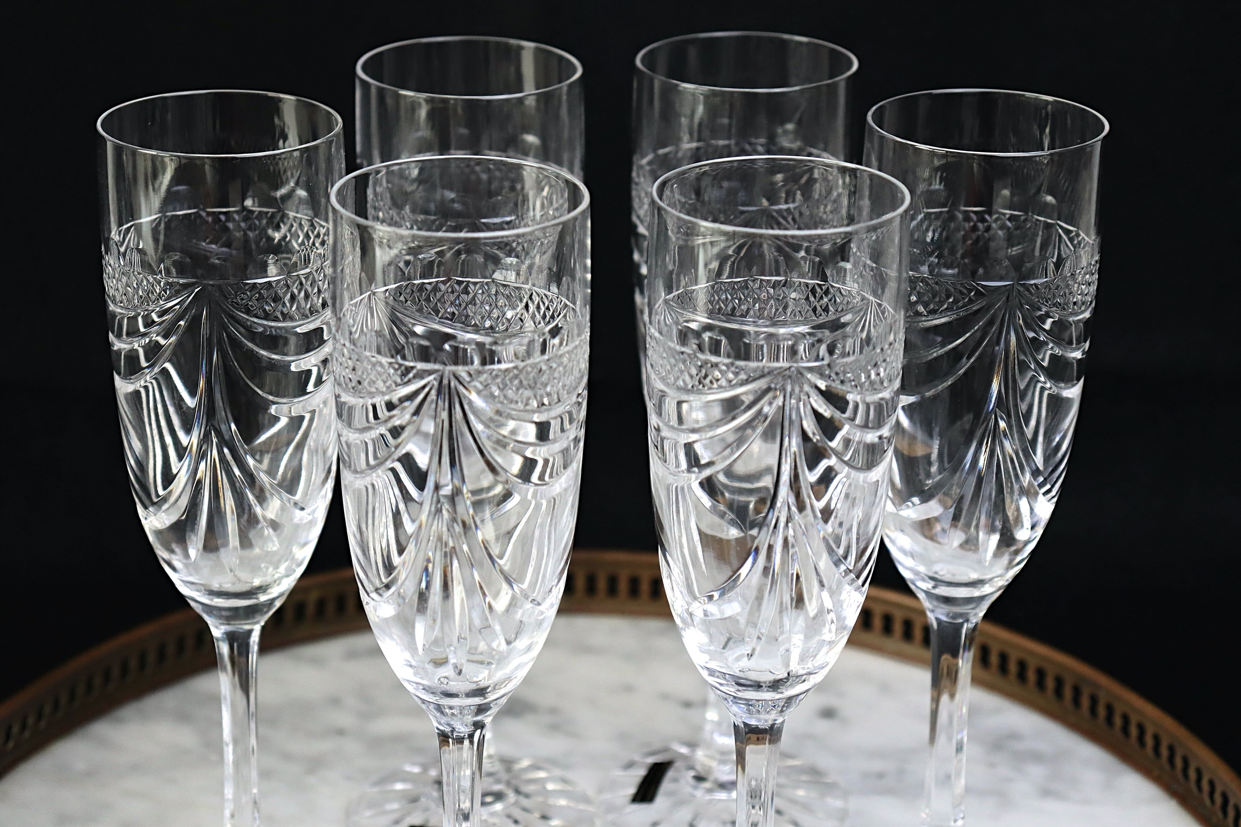 6 champagne flutes Cristal de Lorraine