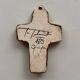 Ceramic cross with a blue background and bird decoration by Taburet Quimper, 20th century.