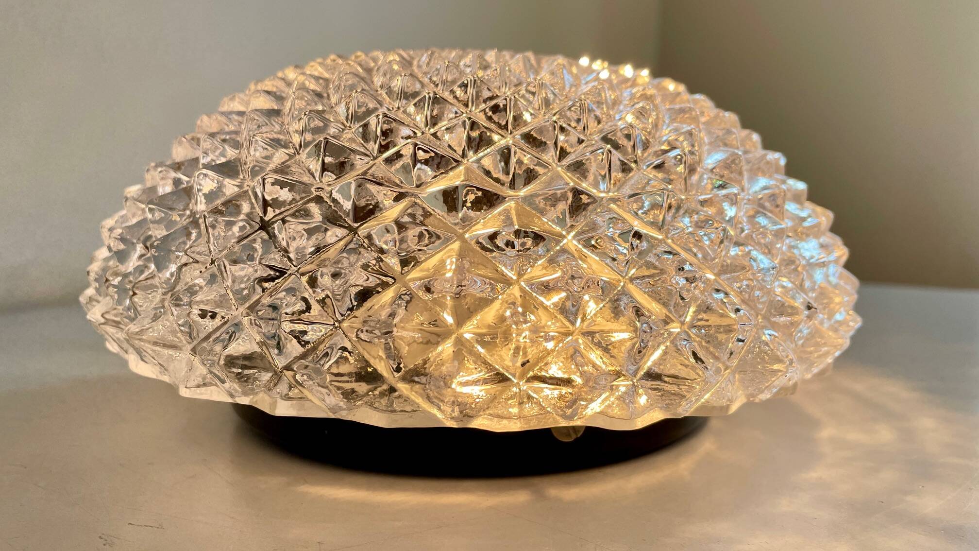 APPLIQUE Semi-Crystal Ceiling Light 1950s