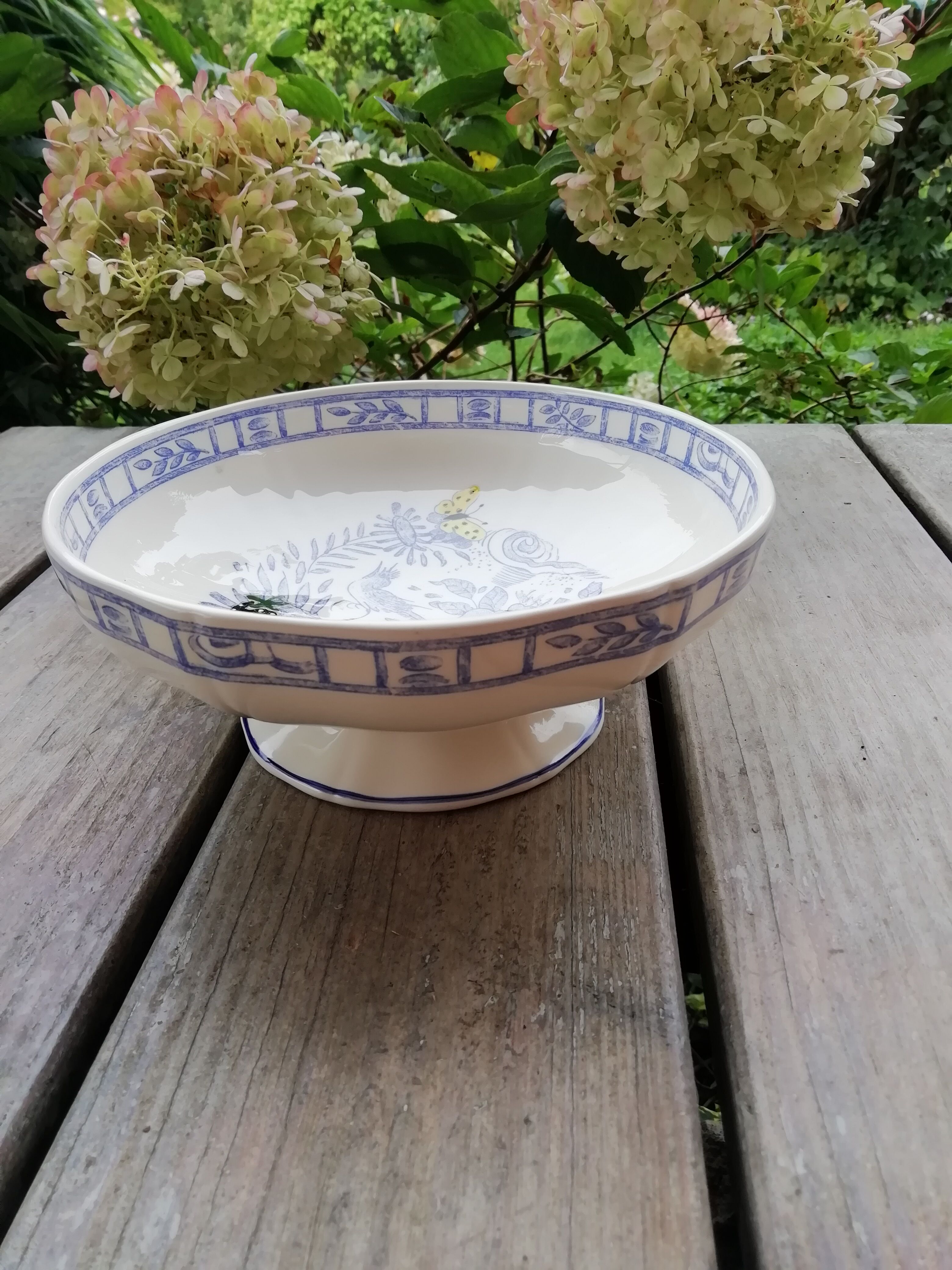 Compotier Gien oiseau bleu