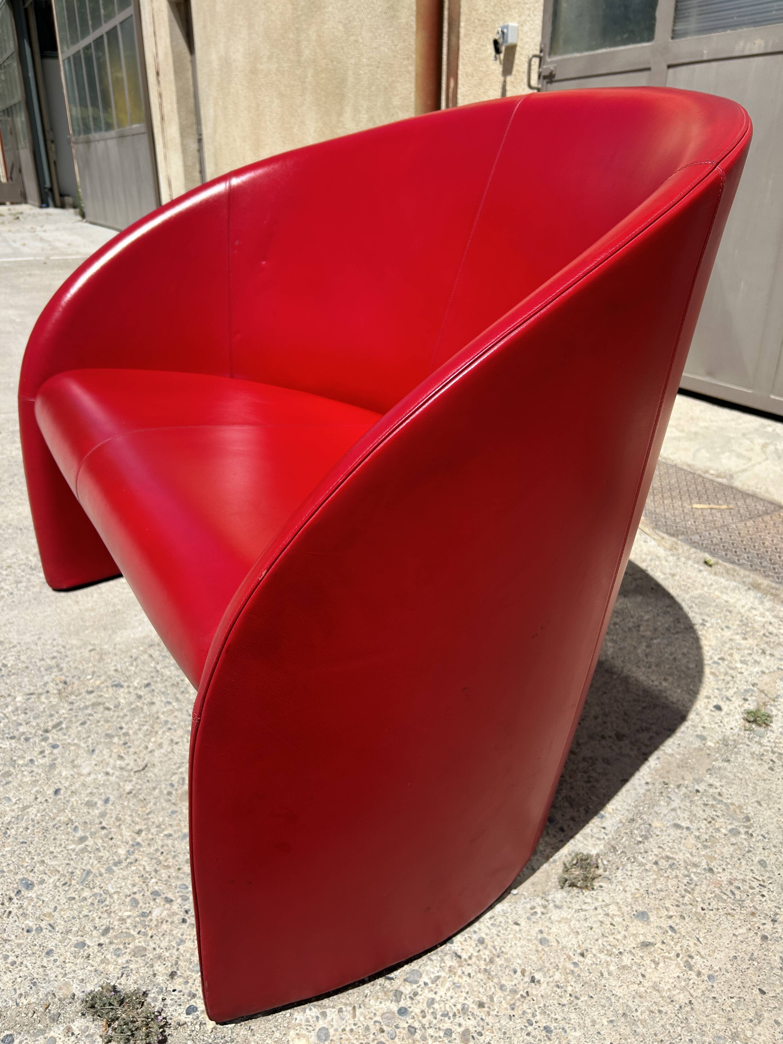 Leather sofa Lella and Massimo Vignelli for Poltrona Frau 1989