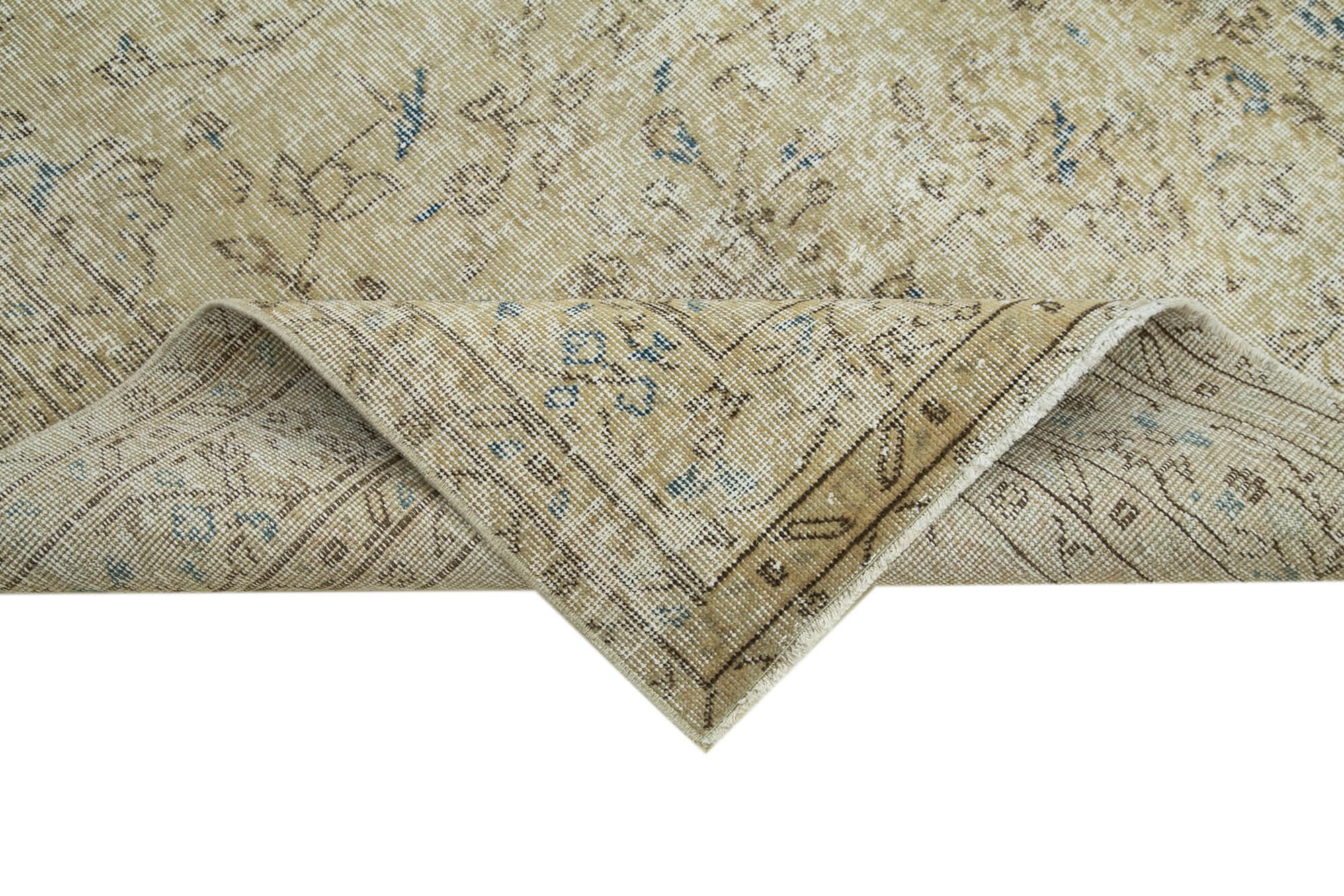 Handwoven wool anatolian beige rug 202 cm x 280 cm