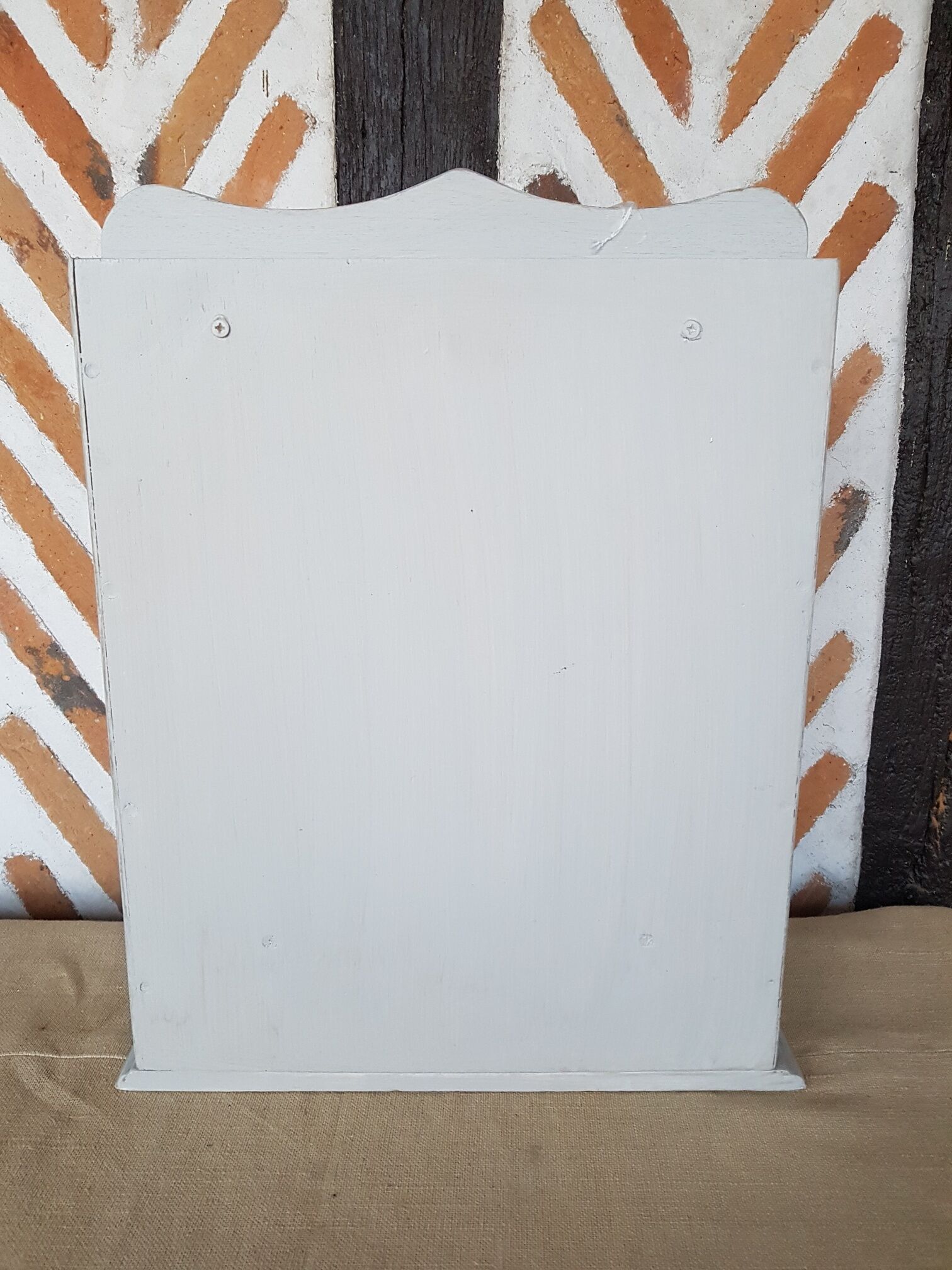 Patinated wooden mirror dressing table