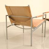 3 "SZ02" armchairs in natural beige leather by Martin Visser for Spectrum 60's