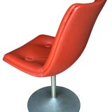 Ensemble de 6 chaises tulipe cuir rouge vif