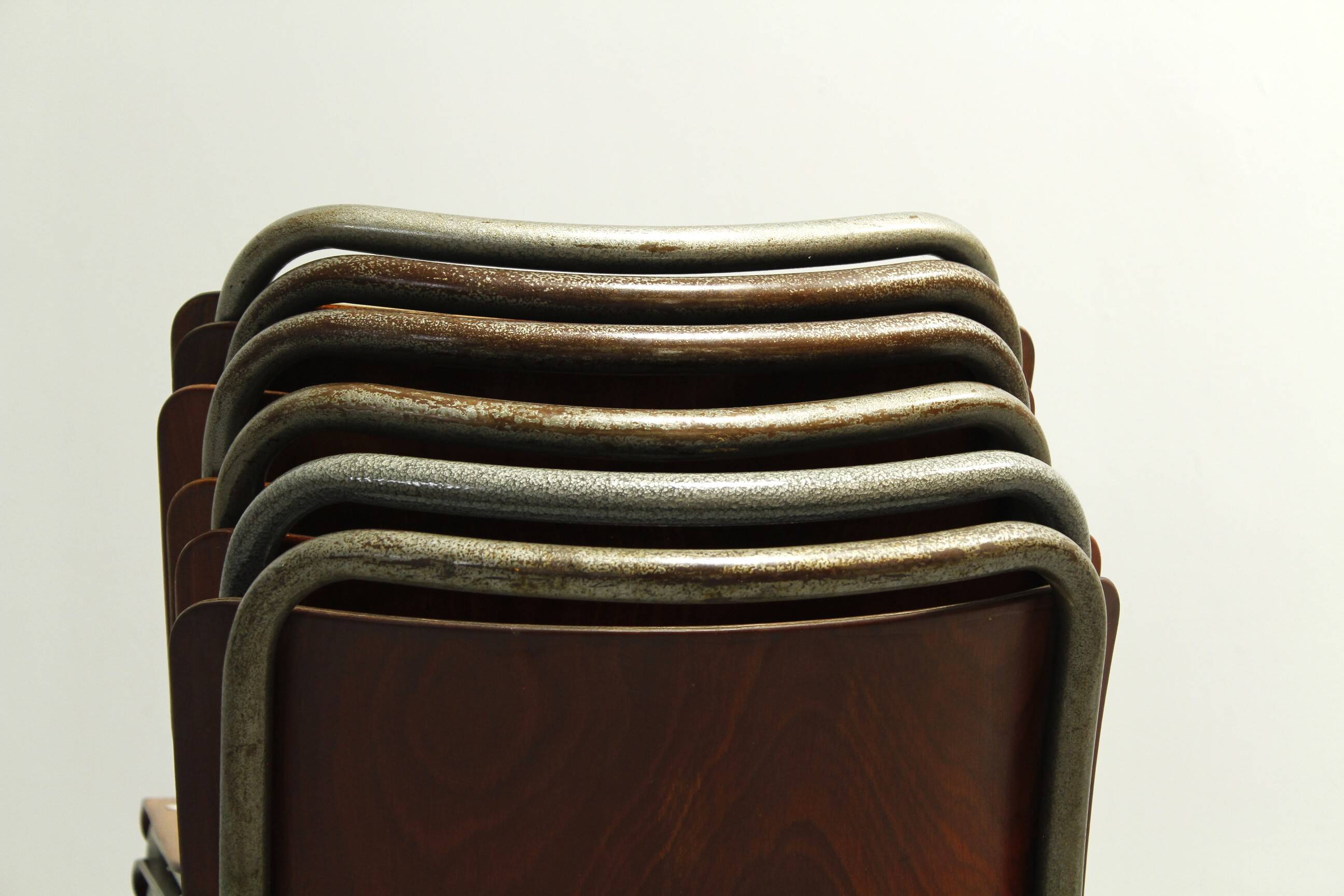 Model 106 Chairs by W. H. Gispen for Delft, 1950s, Set of 6